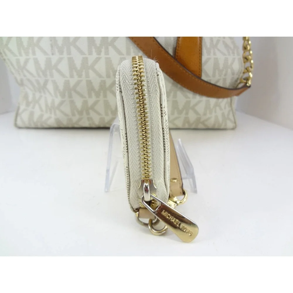 Michael Kors Hamilton Satchel Wallet Set Large Vanilla Brown MK